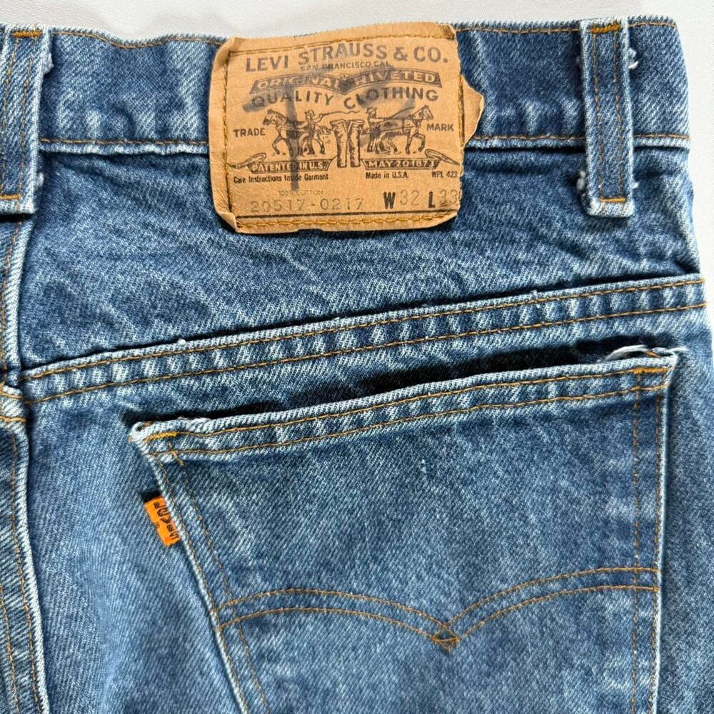 Vintage Levis 20517-0217 orange tab bootcut denim jeans